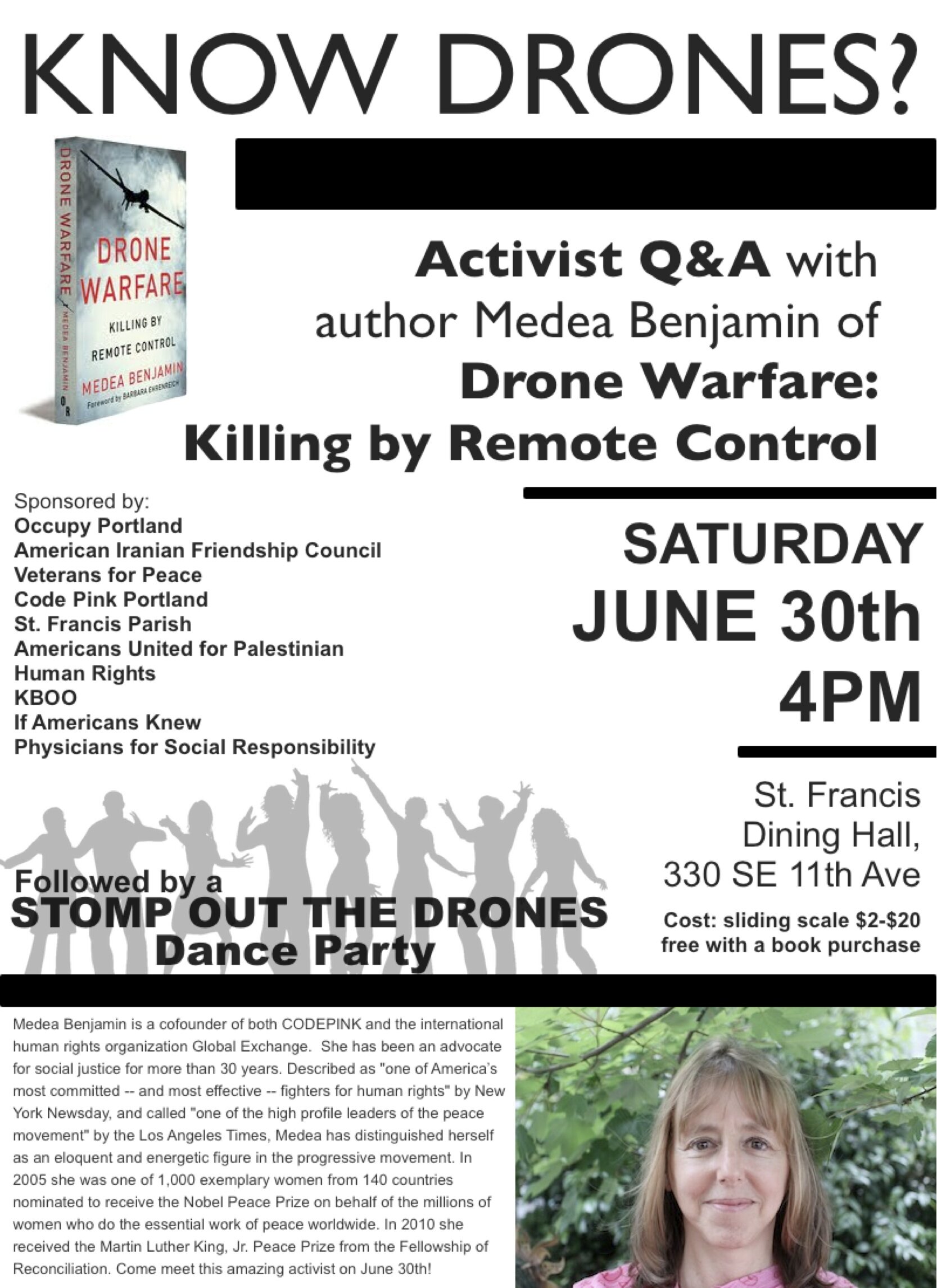 June 30th: Know Drones? Author and Peace Activist Medea Benjamin Explains It All