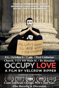 Occupy Portland’s 2nd Year Anniversary: OCCUPY LOVE Film Showing!